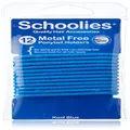 Schoolies Hair Accessories Metal Free Ponytail Holders 12 Pieces, Kool Blue