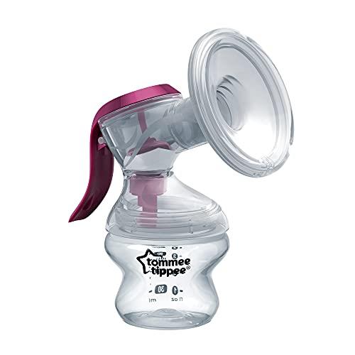 Tommee Tippee Made for Me Single Manual Breast Pump with Soft, Cushioned Silicone Cup and Narrow Neck for Hand Strain Reduction