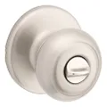 Kwikset Cove Privacy Locking Door Knob, Interior Handle with Keyless Lock for Bedroom and Bathroom Doors, Easy Install, Featuring Microban Protection, in Satin Nickel