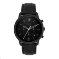 FOSSIL Men's Quartz Watch chronograph Display and Leather Strap, FS5503, Black/black