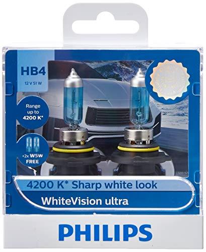 Philips WhiteVision HB4 Ultra Headlight Globe 12V 55W 4200K Twin Pack