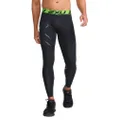 2XU Men's Refresh Recovery Compression Tights - Powerful Compression, Post Workout Muscle Recovery - Black/Nero - Size Small