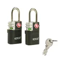 Korjo Double Pack Travel Locks, TSA Authorized, 2 Pack, Black