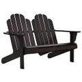 'vidaXL 2-Seat Garden Chair, Adirondack Style, Solid Wood - Comfortable, Weather-Resistant, Brown
