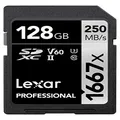 Lexar Professional 1667x SD Card 128GB, SDXC UHS-II Memory Card, Up to 250MB/s Read, 120MB/s Write, Class 10, U3, V60 SD for Professional Photographer, Videographer, Enthusiast (LSD128CB1667)
