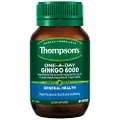 Thompson's One-a-day Ginkgo Biloba 6000mg 60 Capsules | Improves Cognitive Performance & Memory | Healthy Blood Circulation