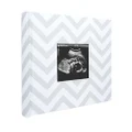 Pearhead Baby Photo Album for Baby Girl or Baby Boy, Gender Neutral Baby Memory Book, Baby Shower, Gray Chevron