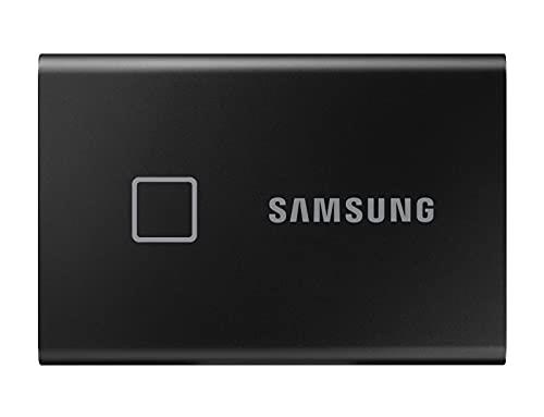Samsung Portable SSD T7 Touch, 2TB, Black, USB3.2, Type-C, R/W(Max) 1,050MB/s, Aluminium Case, Fingerprint Password Security