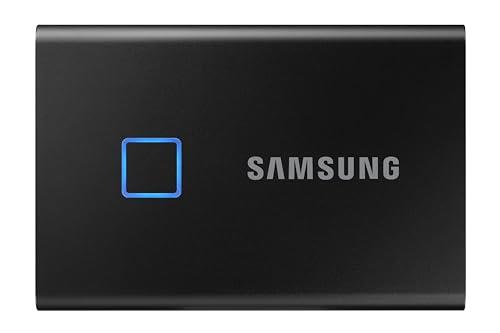 Samsung Portable SSD T7 Touch, 1TB, Black, USB3.2, Type-C, R/W(Max) 1,050MB/s, Aluminium Case, Fingerprint Password Security
