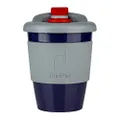 DrinkPod 12oz/340 ml Reusable Coffee Cup/Travel Mug with Rotating Rubber Lip BPA Free PLA Plastic – Storm/Grey