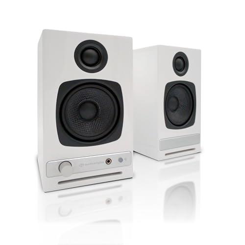 Audioengine Bluetooth Desktop Speakers - HD3 60W Powered Wireless Stereo Monitor Bookshelf Speakers - Home Music System aptX HD Bluetooth, Built-in 24-bit DAC (White)
