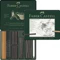 Faber-Castell Quality Pitt Mixed Media Set, Charcoal – Tin of 24, (18-112978)