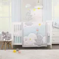 Disney Dumbo - Shine Bright Little Star Aqua, Grey, Yellow & Orange 3Piece Nursery Crib Bedding Set - Comforter, Fitted Crib Sheet, Dust Ruffle, Aqua, Grey, Yellow, Orange