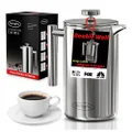 Double Wall Stainless Steel French Coffee Press, 1 Litre, SSFCP-1-1L