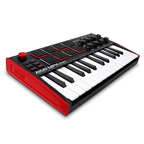 Akai Professional MPK mini mk3 – 25 Key USB MIDI Keyboard Controller With 8 Backlit Drum Pads, 8 Knobs and Music Production Software included