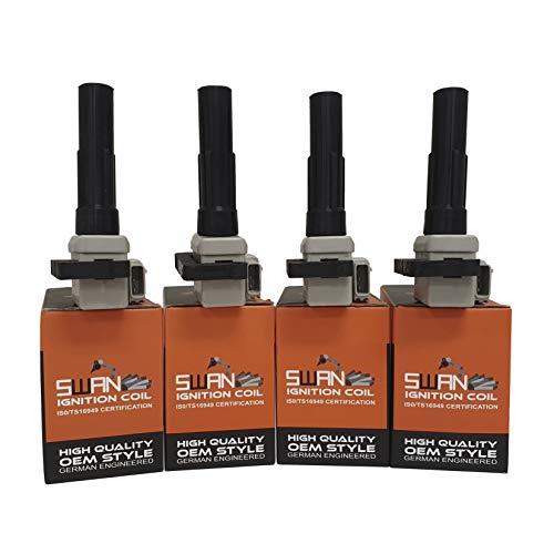 Pack of 4 - Swan Ignition Coils for Saab 9-2X & Subaru Forester, Impreza, Legacy, Liberty