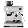 Sunbeam Barista Max Coffee Machine | Manual Espresso Machine, Latte & Cappuccino Coffee Maker with Integrated Bean Grinder & Steam Milk Frother, 15 Bar Italian Pump, Silver, EM5300S