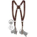 Camera Strap Accessories Two-Cameras - Dual Shoulder Leather Harness - Multi Camera Gear DSLR/SLR ProInStyle.