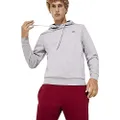 Lacoste Mens Training Non Brushed Hoodie, Silver Chine, XS