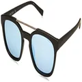 NAUTICA Men's Rectagular Polarized Sunglasses, Matte Black/Blue Polarized, 54 mm, N3638SP-005