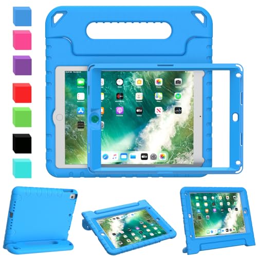 AVAWO New Ipad 9.7 2017 Model Kids Case - Light Weight Shock Proof Convertible Handle Stand Friendly Kids Case for Apple Ipad 9.7-Inch 2017 Latest Gen/Ipad Air/Ipad Air 2 Tablet - Blue