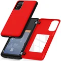 GOOSPERY Galaxy S20 Wallet Case with Card Holder, Protective Dual Layer Bumper Phone Case (Red)
