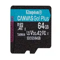 Kingston SDCG3/64GBSP Micro SD Card (64 GB microSDXC Canvas Go Plus 170R A2 U3 V30 Without SD Adaptor)