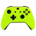 eXtremeRate Soft Touch Lime Yellow Front Housing Shell Faceplate, Comfortable Soft Grip Replacement Kit Cover for Xbox One Wireless Controller Model 1708 - Controller NOT Included