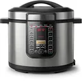 Philips Viva Collection All-in-One Multicooker, ProCeramic+ Pot 8L, 1300W, Automatic Keep Warm for 12 hours, Multi Cooking Modes, Easy-to-Clean, 9 Safety Protection Systems, Silver (HD2238/72)