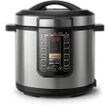 Philips Viva Collection All-in-One Multicooker, ProCeramic+ Pot 8L, 1300W, Automatic Keep Warm for 12 hours, Multi Cooking Modes, Easy-to-Clean, 9 Safety Protection Systems, Silver (HD2238/72)