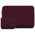 MOSISO Laptop Sleeve Bag Compatible 13-13.3 Inch Laptop/MacBook Pro/MacBook Air ,Water Repellent Lycra Carrying Cover with Small Case,Wine