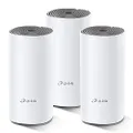 TP-Link Deco AC1200 Whole Home Mesh Wi-Fi (3-Pack), Dual-Band, Up to 1167 Mbps, Wireless, Seamless AI Roaming, Gaming & Streaming, Smart Home, Compatible with Starlink (Deco E4(3-pack))
