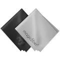 (2 Pack) MagicFiber Microfiber Cleaning Cloths - for All LCD Screens, Tablets, Lenses, and Other Delicate Surfaces (1 Black and 1 Grey 6x7)