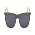 NAUTICA Men's Rectangular Polarized Sunglasses, Matte Grey/Grey Polarized, 56 mm