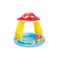 INTEX 57114EP Mushroom Baby Pool: Built-in Mushroom Shade – Soft Inflatable Floor – Durable Vinyl – Ages 1-3 – 40" x 35"