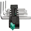 Wera 950/7 Metric Chrome-Plated Hex and Ball End L-Key 7-Pieces Set