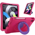 ProCase Kids Case for iPad Air 11-inch M2 2024/iPad Air 10.9'' 5th Gen 2022/4th Gen 2020, iPad Pro 11 2020/2018, Shockproof Rotate Handle Fold Stand Lightweight Kids Friendly Case –Magenta
