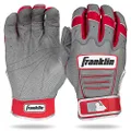 Franklin Sports MLB Adult CFX Pro Batting Glove, Pair, Small, Grey/Red