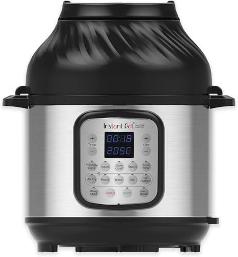 Instant Pot Duo Crisp + Air Fryer 11-in-1 Multicooker, 8L - Pressure Cooker, Air Fryer, Slow Cooker, Steamer, Sous Vide Machine, Dehydrator with Grill, Food Warmer and Baking Functions