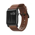 Nomad Hardware Horween Modern Band for Apple Watch, Black/Rustic Brown, 45 mm