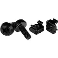 StarTech.com M6 x 12mm Screws and Cage Nuts - 100 Pack - M6 Mounting Screws and Cage Nuts for Server Rack and Cabinet - Black