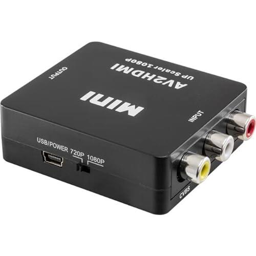 AV2HDMI Pro2 Composite to HDMI Converter Mini Passive 1080P Upscaler Input: 3*RCA, Output: 1*HDMI
