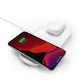 Belkin WIZ008AUWH Dual Wireless Charger (Dual Wireless Charging Pad 15W) Fast Charge 2 Devices at Once, Including iPhone, AirPods, Galaxy, Pixel, More, White