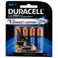 Duracell Ultra 1.5V Alkaline AA Batteries (Pack of 4)