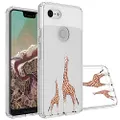 Topnow Google Pixel 3 XL Case, Clear Design Plastic Hard Back Case with TPU Bumper Protective Case Cover for Google Pixel 3 XL - Looking Giraffe