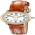 Timex Women's Easy Reader Watch, Brown/White/Gold-Tone, 25MM, Easy Reader Watch