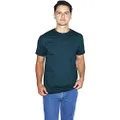 American Apparel Men s 50/50 Crewneck Short Sleeve T-shirt T Shirt, Black Aqua, X-Small UK