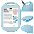Kitchen 5 in 1 Multi-Layer Anti-Bacterial Non-Slip Cutting Board (Blue), Innovative 5 Layered Construction, BPA Free, Dishwasher Safe, Juice Grooves, Easy Grip Handle, 5 Thick Boards for Price of 1