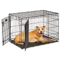 Dog Crate 1636DDU| Midwest Life Stages 36" Double Door Folding Metal Dog Crate | Divider Panel, Floor Protecting Feet, Leak-Proof Dog Tray | 36L x 24W x 27H Inches, Intermediate Dog Breed