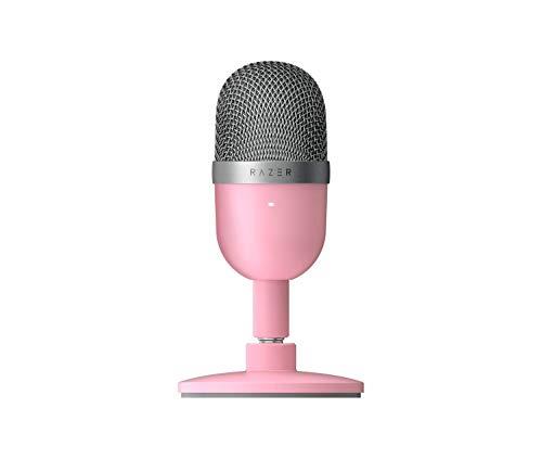 Razer RZ19-03450200-R3M1 Seiren Mini USB Streaming Microphone: Precise Supercardioid Pickup Pattern - Professional Recording Quality - Ultra-Compact Build - Heavy-Duty Tilting Stand - Shock Resistant - Quartz Pink